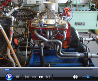 Sample video of an engine on the Fast Track stand, with mufflers attached.
